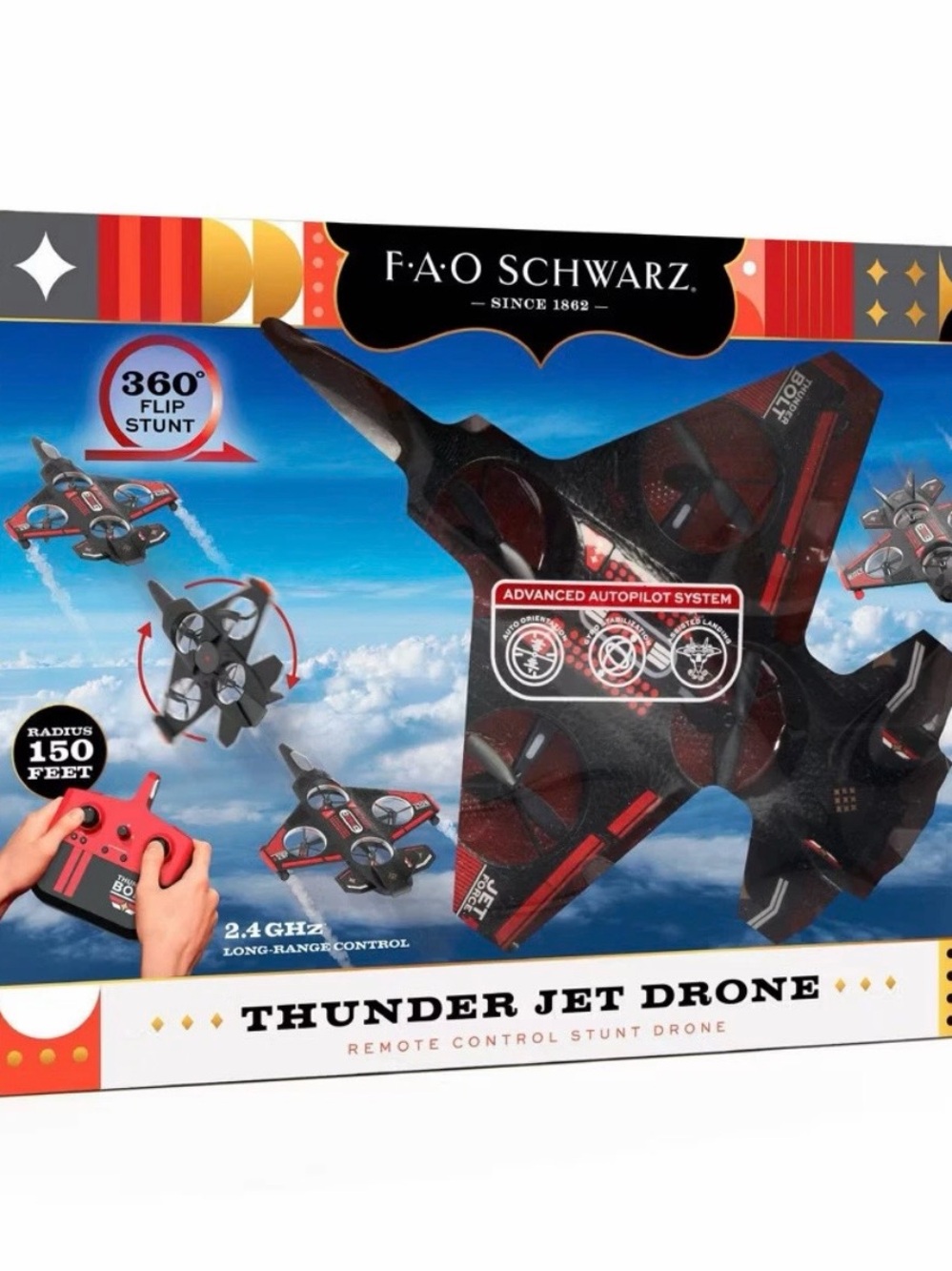 F.A.O. Schwarz Thunder Jet Drone Black & Red